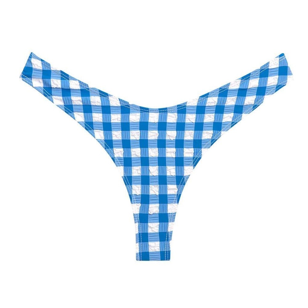 COPY - Montce Blue Gingham Lulu Scrunch Bikini Bottom